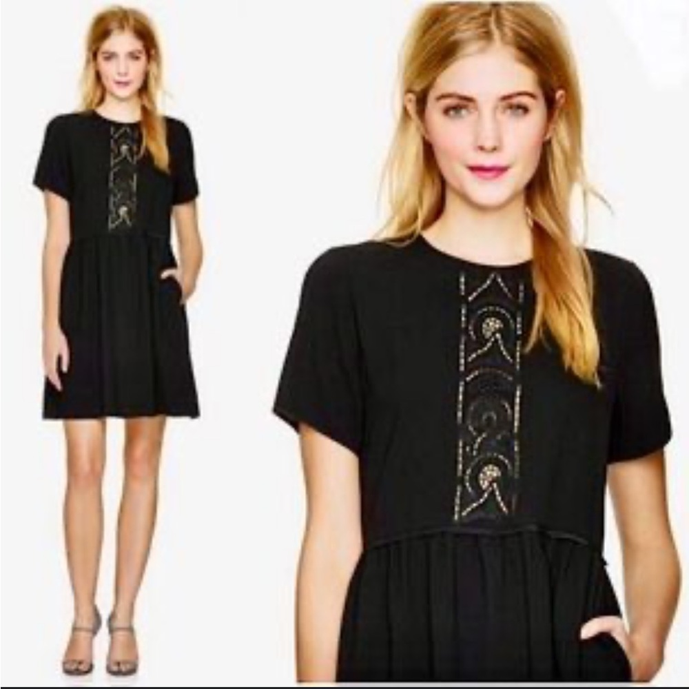 Aritzia Wilfred Black Embroidered Dress - Picture 1 of 6